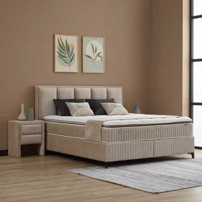 Boxspring met opbergruimte Davina Taupe