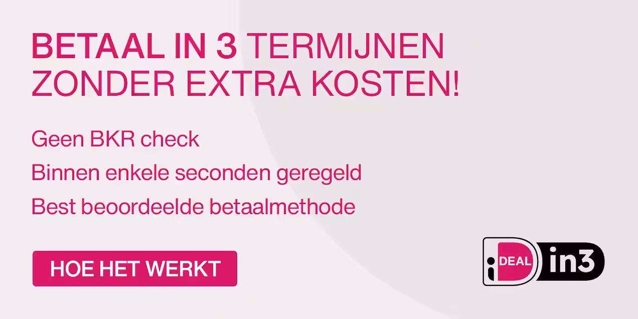 Betaal in 3 termijnen zonder extra kosten met iDEAL in3